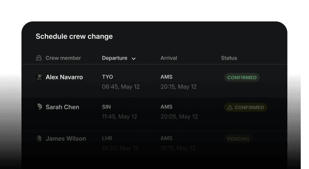 Operations Team Scheduling Interface
